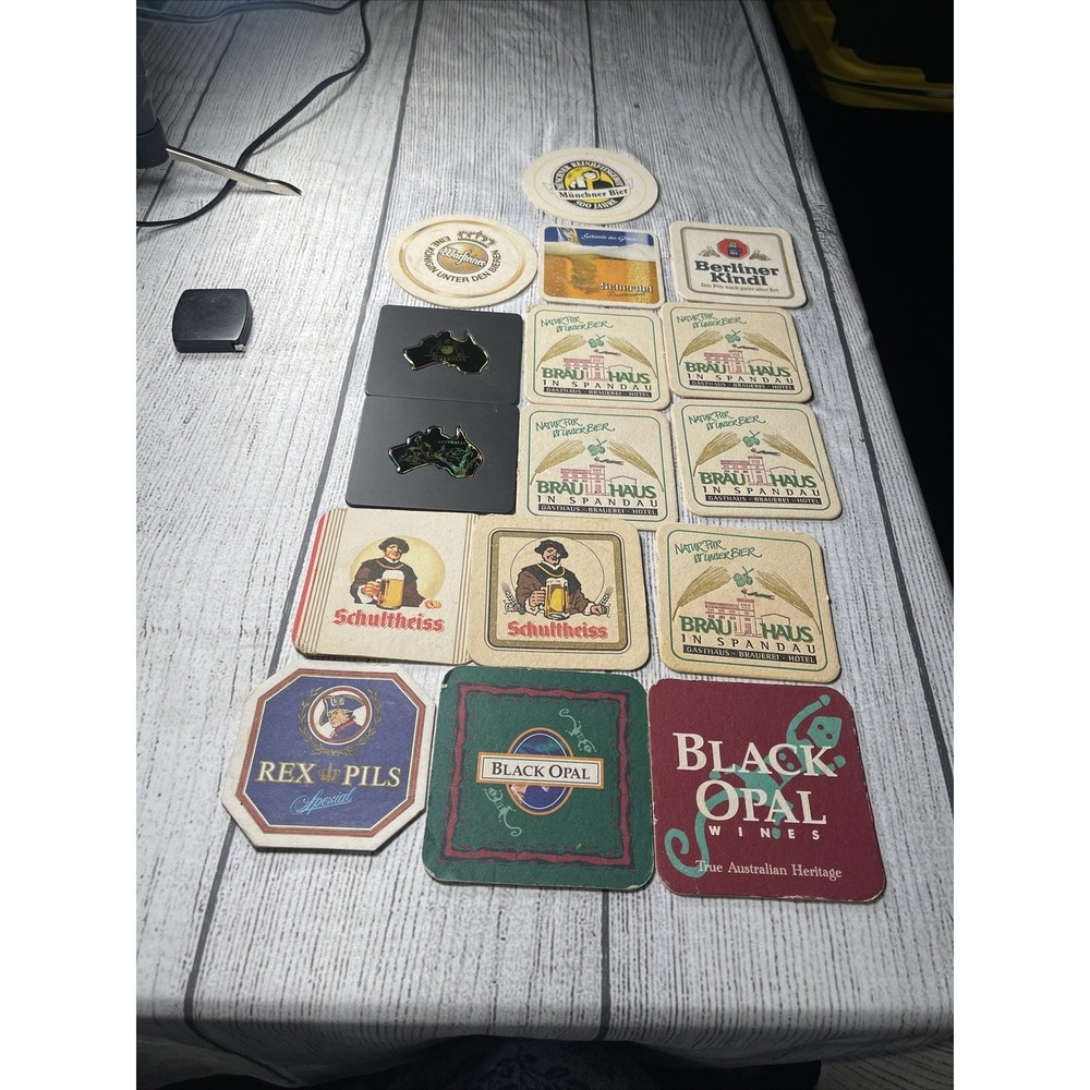LOT OF‎ 16 ASSORTED BEER ADVERTISING COASTERS